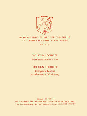 cover image of Über das räumliche Hören / Biologische Periodik als selbsterregte Schwingung